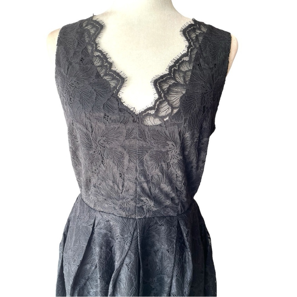H&M Black Lace Dress Formal Evening Party Prom Dress Short Mini Dress, Sz 8 - Picture 5 of 7